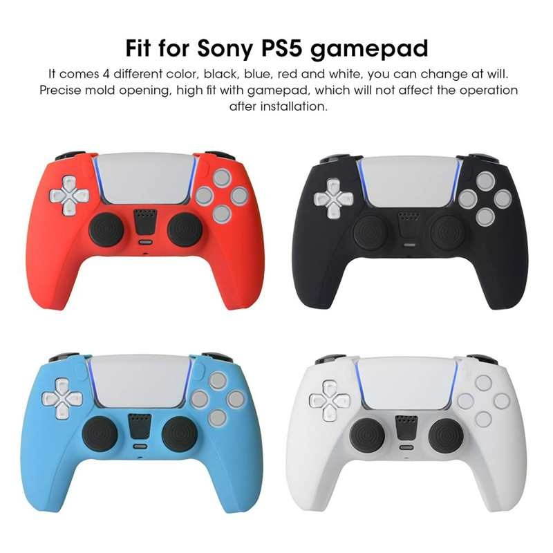 4Pcs Game Gamepad Handle Silicone Case Protective Sleeve Accessory for PS5 Game Console