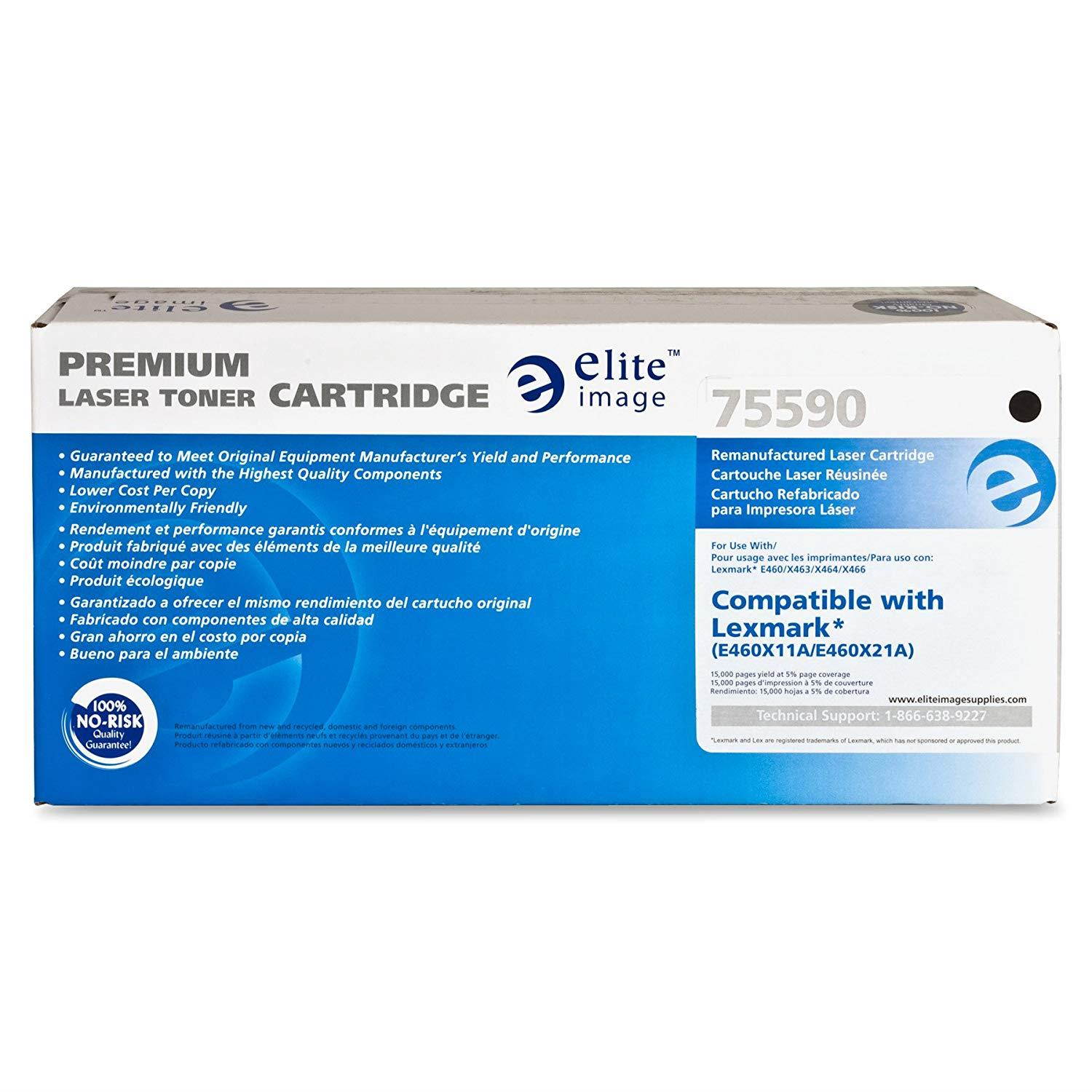 Elite Image ELI75590 Compatible Toner Replaces Lexmark E460X11A, Black