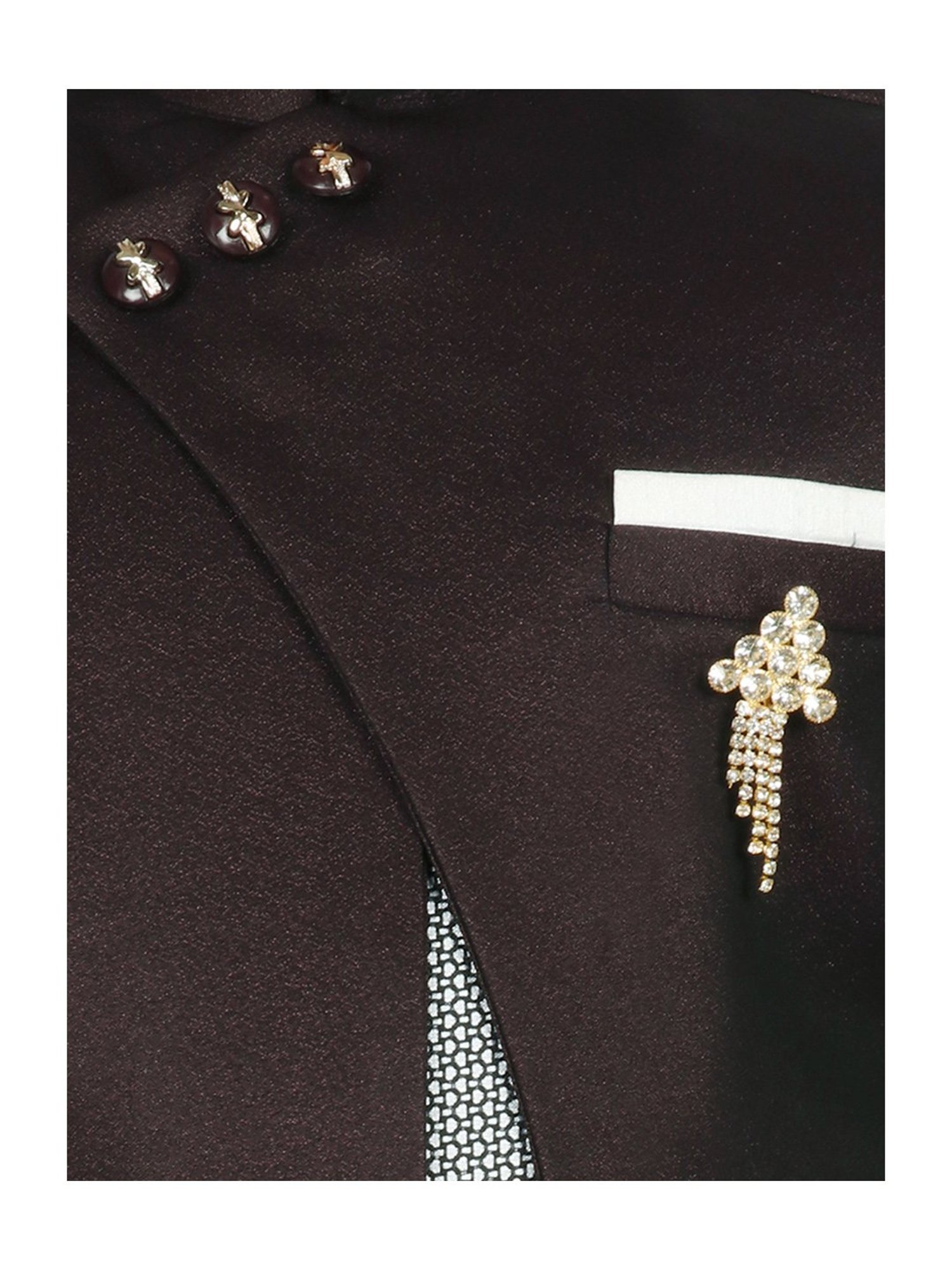 VASTRAMAY Boys Turquoise Floral Full Sleeves Indowestern