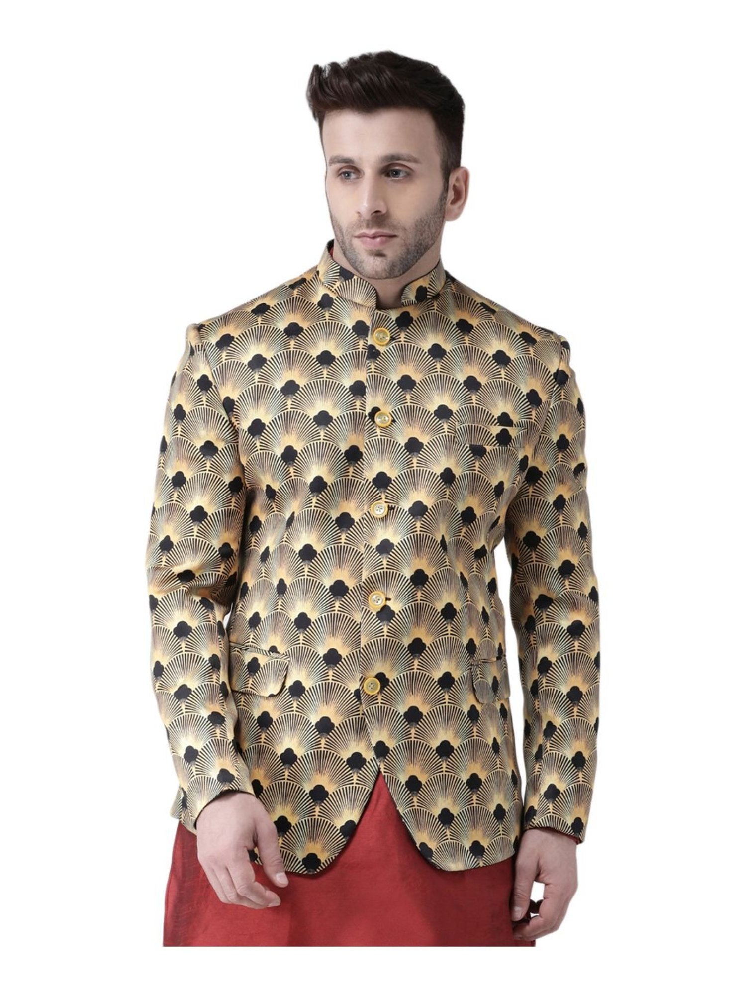 Hang Up Fawn Regular Fit Printed Blazer