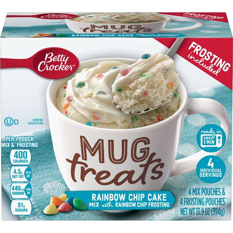 Betty Crocker Mug Treats Rainbow Chip Cake Mix - 4ct/13.9oz