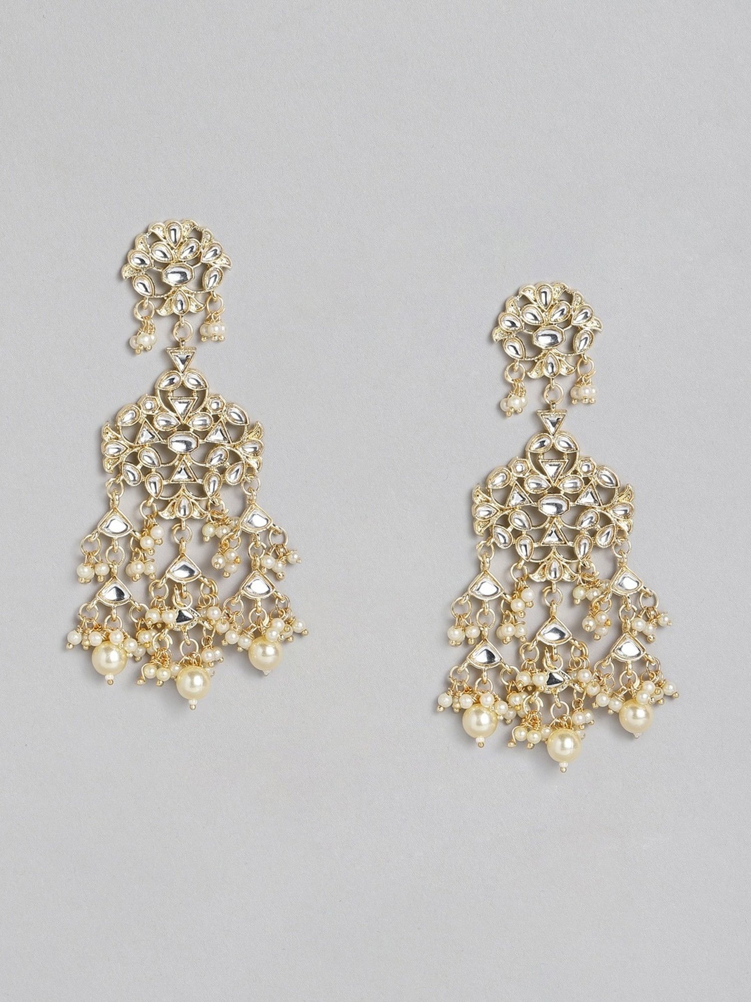 Zaveri Pearls Gold Tone Ethnic Kundan Choker Necklace & Earring Set-ZPFK10485