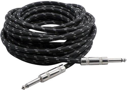 Pyle PCBL1F25 Premium Quality 25 Ft .25 in. To .25 in. Guitar-Amp-Instrument Cable with Fabric Shielding
