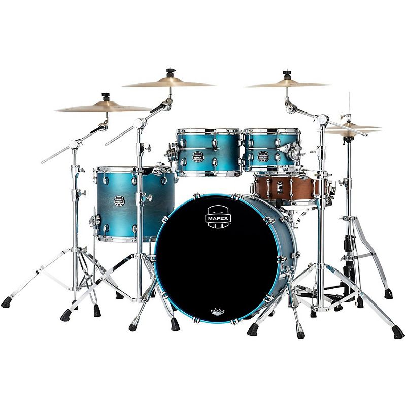 Mapex Saturn Evolution Classic Birch 4-Piece Shell Pack with 22 in. Bass Drum Exotic Azure Burst