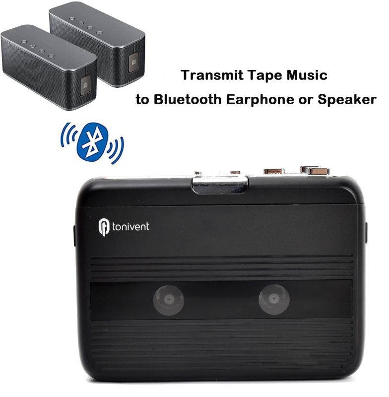 Bluetooth Transmitter Walkman Stereo Cassette Player with FM Radio Auto-revers function Personal Bluetooth Cassette Player Transmit Tape Music to Bluetooth Earphone or Speaker
