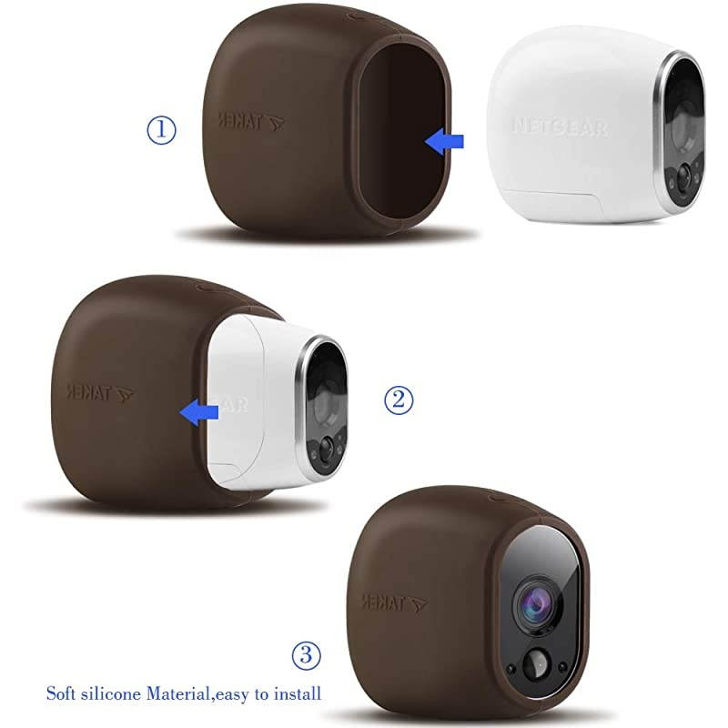 Silicone Skins Compatible for Arlo Smart Security Home Camera, Silicone Skins Case Cover for Arlo Smart Security Wire-Free Cameras, 1 Pack, Brown