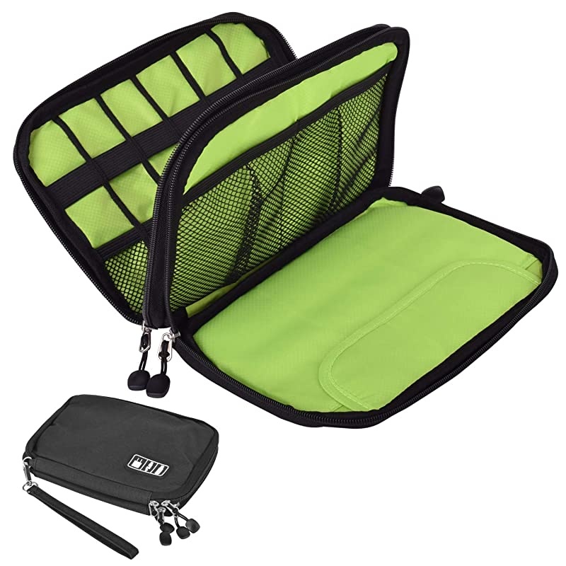 Electronic Organizer Travel Cable Organizer Electronics Accessories Cases for 7.9'' iPad Mini, Cables, Chargers, Travel USB Chargers, Cellphones, SD Card Black (Black)