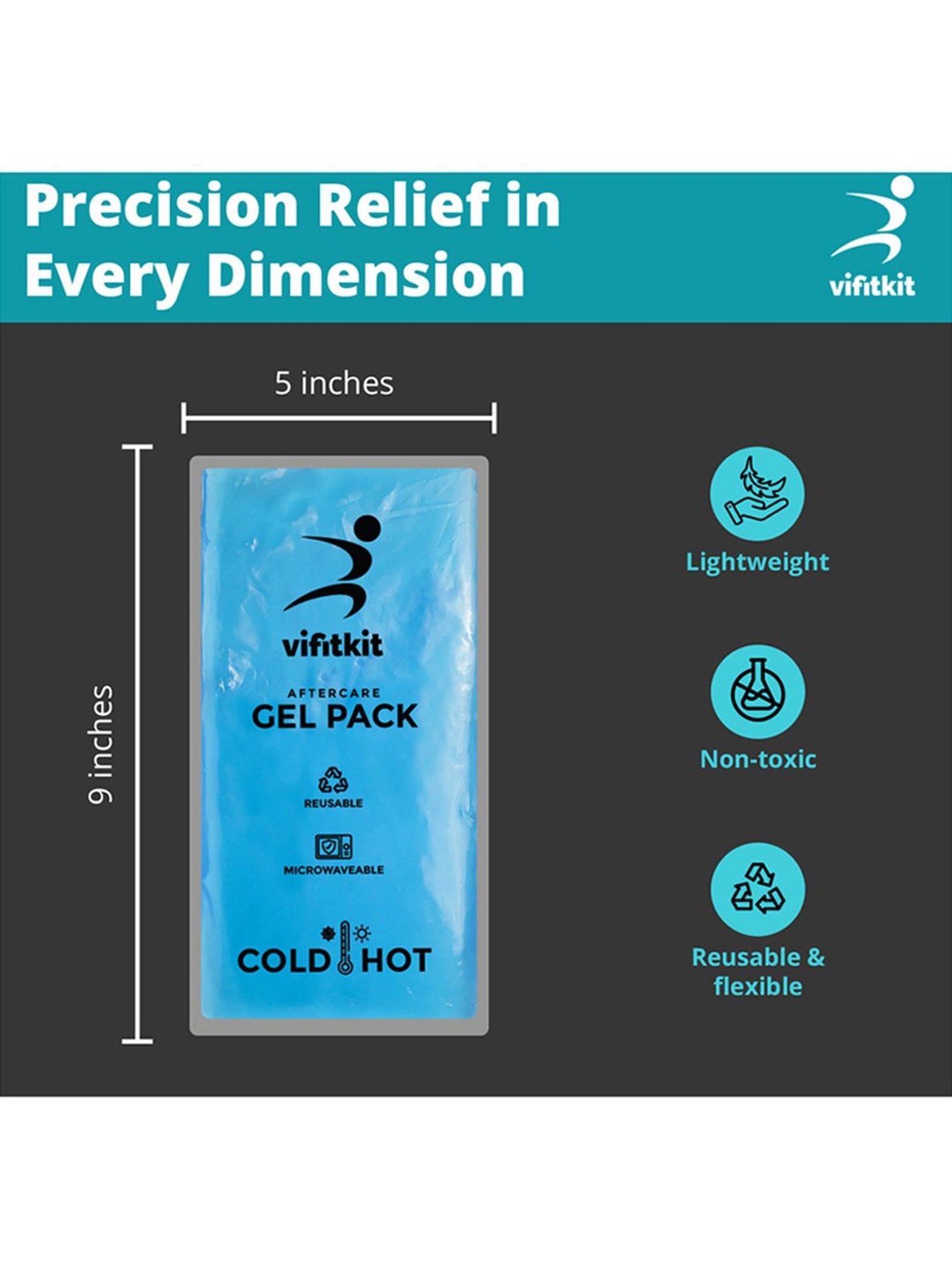 Vifitkit Reusable Hot and Cold Gel Pack (Blue) Size - Free Size