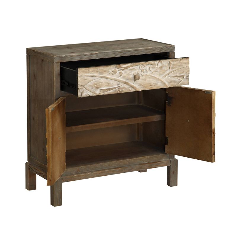 Knight 1 Drawer 2 Door Cabinet Weathered Natural/Brown - Treasure Trove Accents
