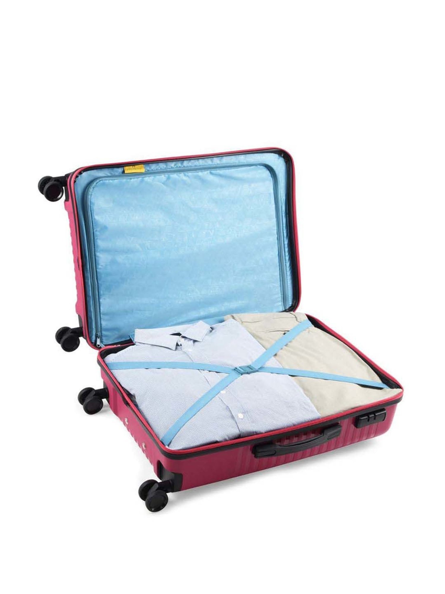 Aristocrat Wego Pink Textured Hard Medium Trolley Bag - 47 cm