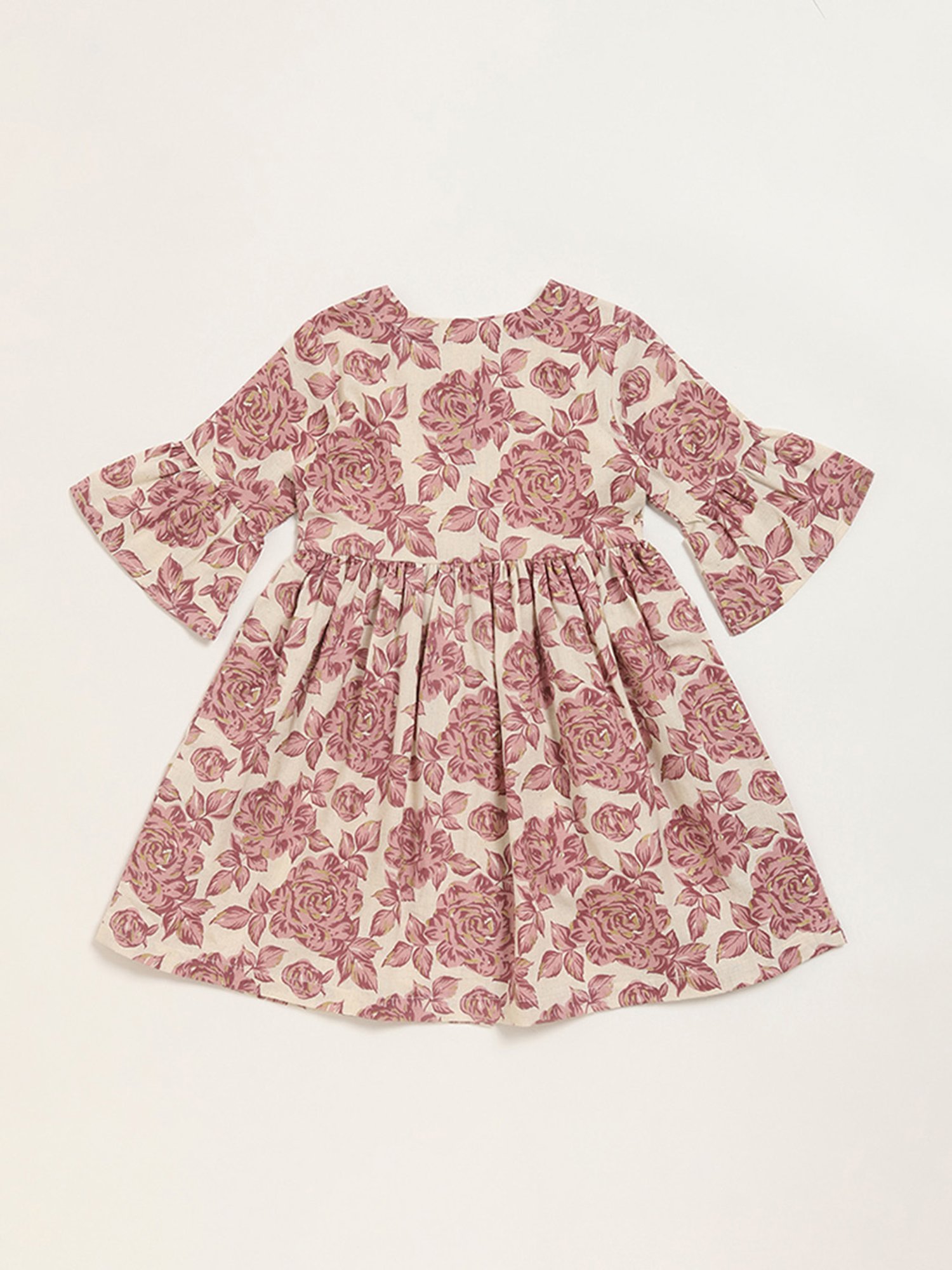 Utsa Kids by Westside Lilac Floral Print A-Line Dress
