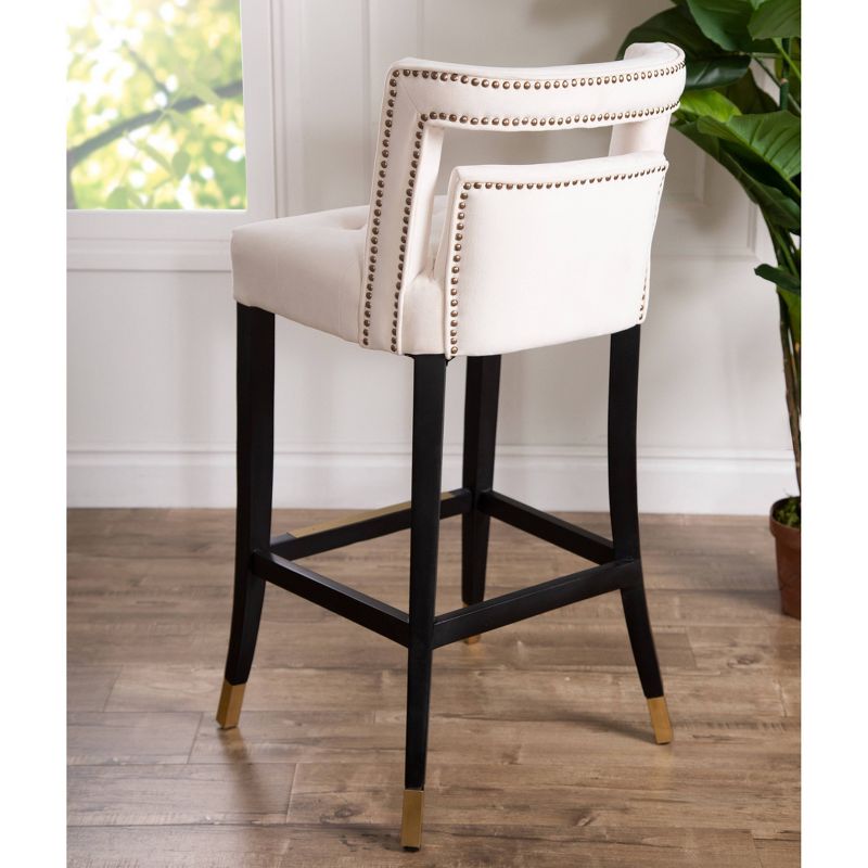 Jolene Velvet Barstool Ivory - Abbyson Living