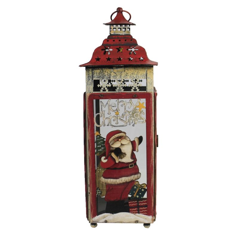 Christmas 15.25" Santa Tea Light Lantern Tea Light Cardinal Laser Cut  -  Decorative Figurines