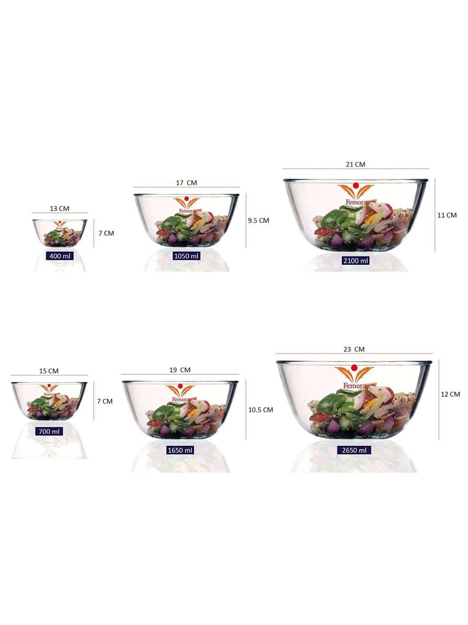 HAZEL Silver Stainless Steel Mixing Bowl - Set of 3 (2.1L)
