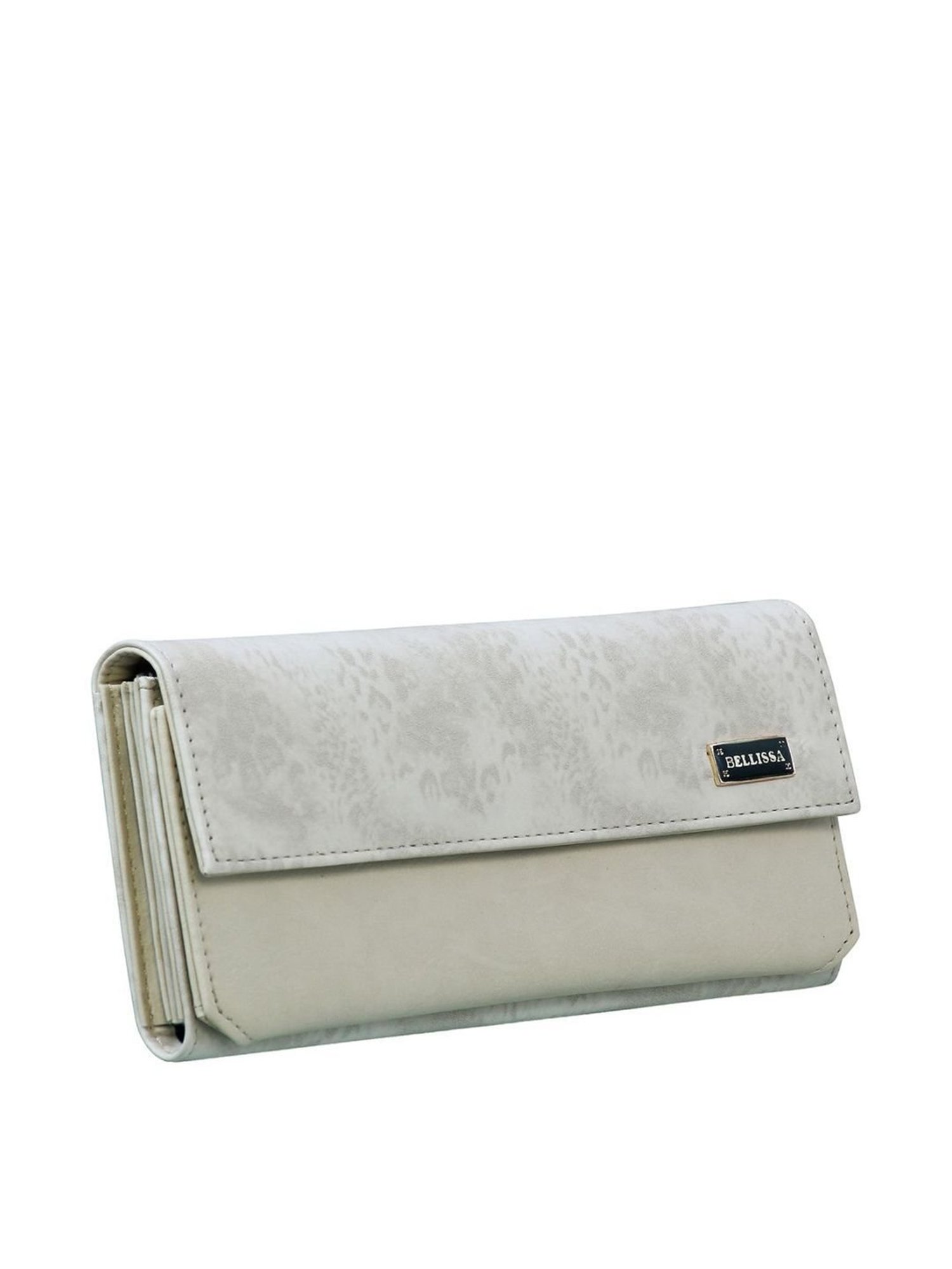 Bellissa Cream Printed Premium Tri-Fold Wallet for Women