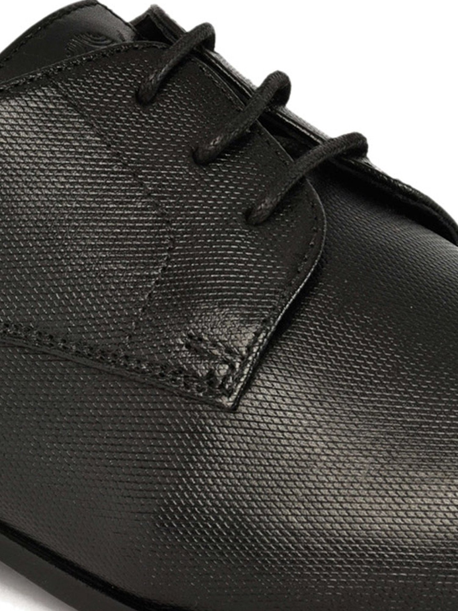 Ruosh Men's Black Derby Shoes