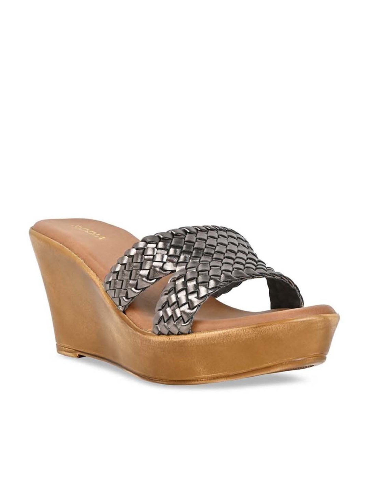 Rocia by Regal Women's Gun Metal Casual Wedges