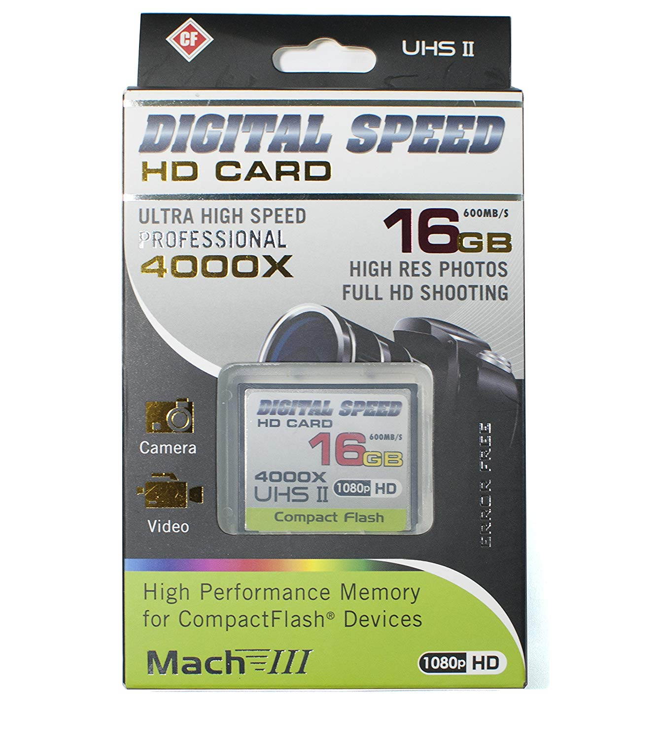 Digital Speed 4000X 16GB Professional High Speed Mach III 600MB/s Error Free (CF)