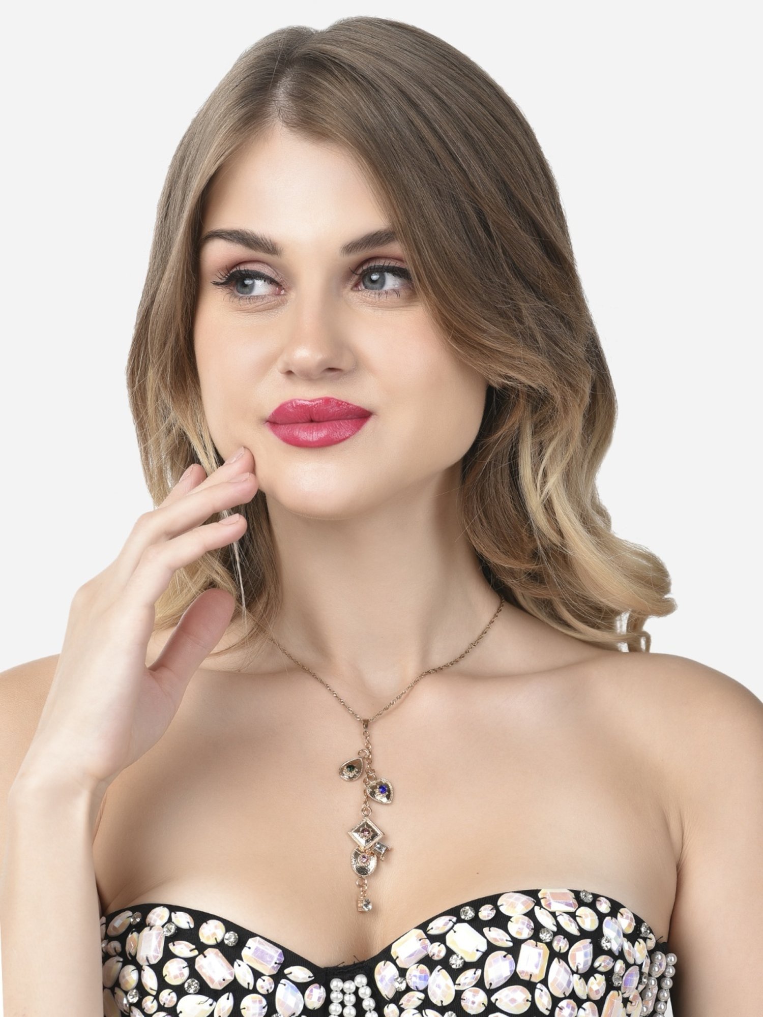 Zaveri Pearls Set of 2 Gold Tone Contemporary Chains -ZPFK15107