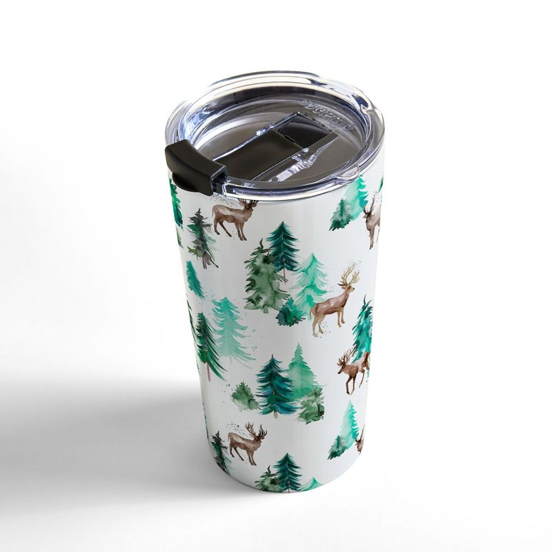Ninola Design Deer Forest Watercolor Travel Mug 20 oz Stainless Steel Travel Mug - Deny Designs