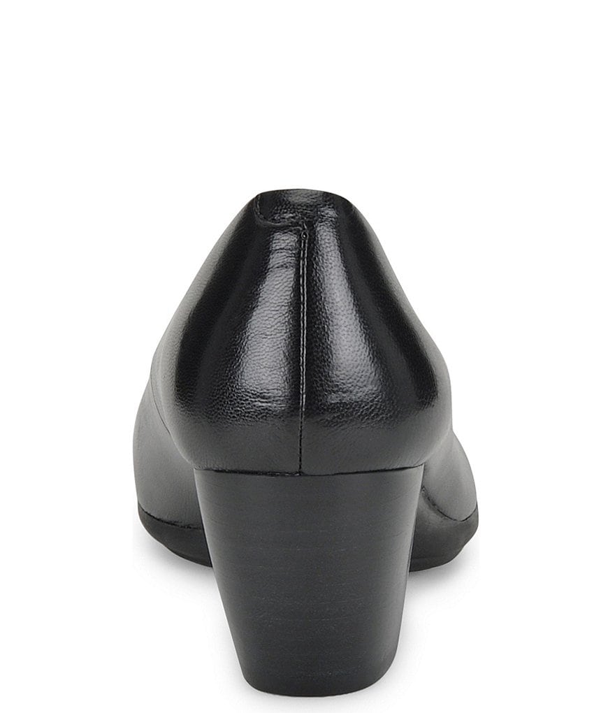Comfortiva Amora Leather Block Heel Pumps