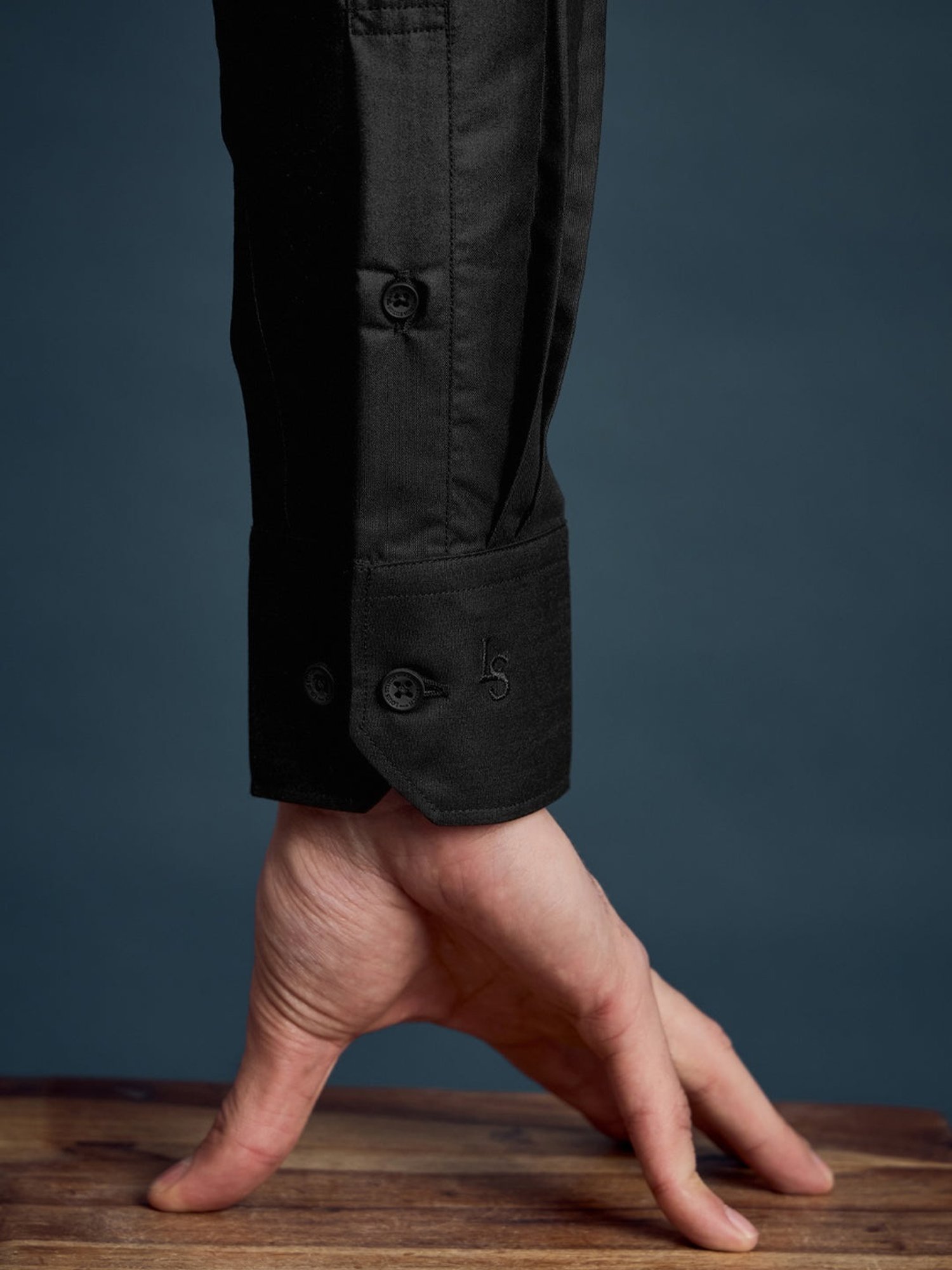 Louis Stitch Black Cotton Slim Fit Shirt