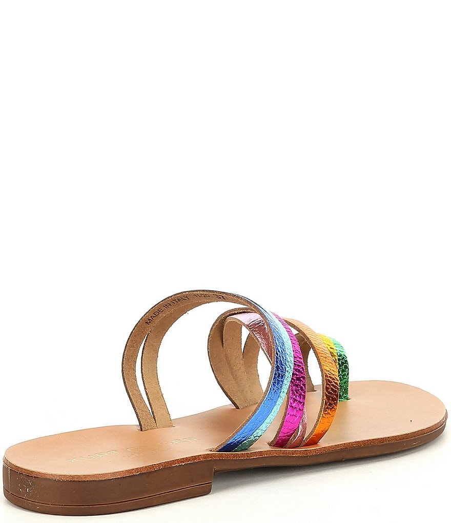 Kurt Geiger London Delilah Rainbow Leather Flat Sandals