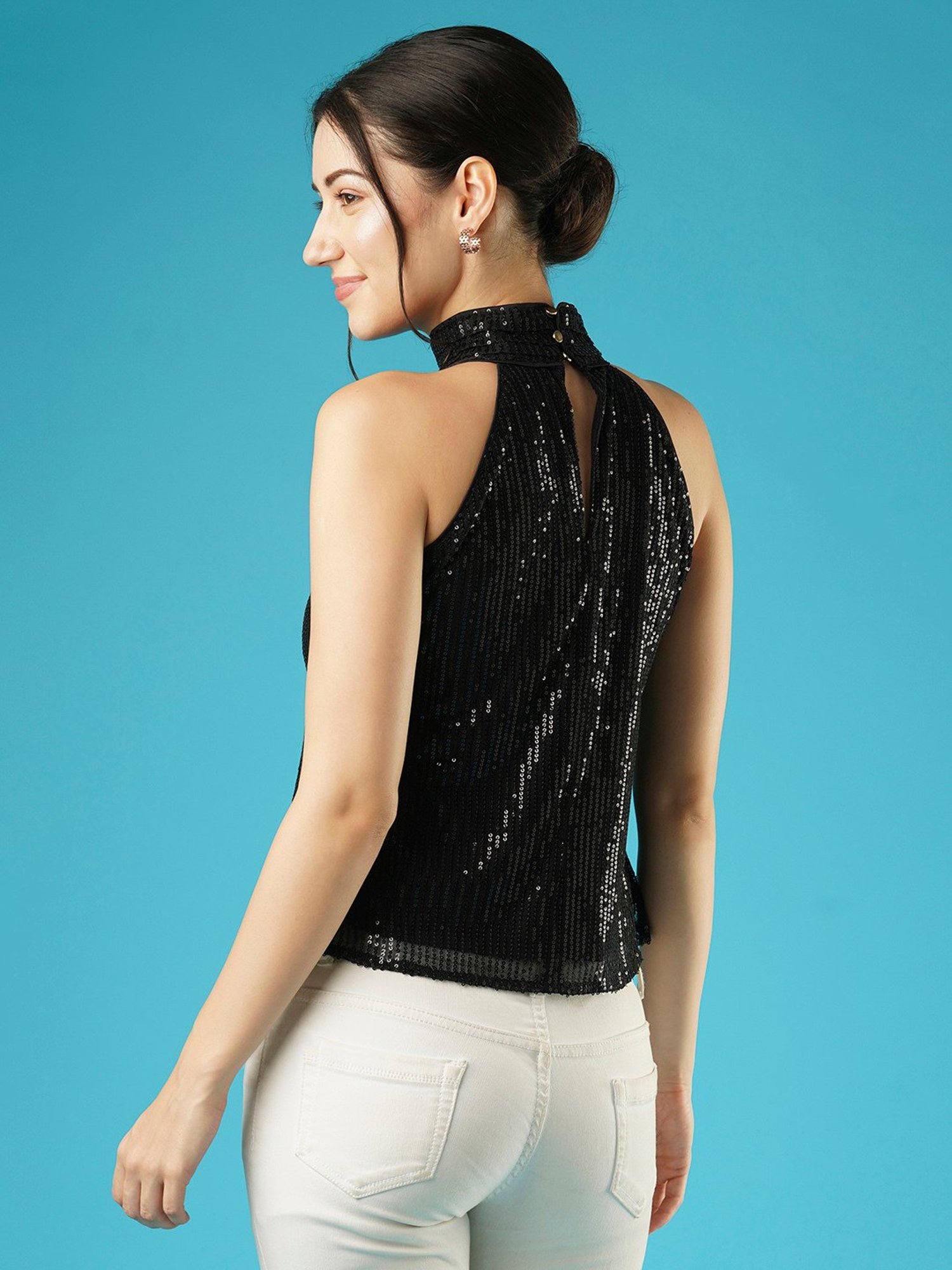 Globus Black Embellished Top