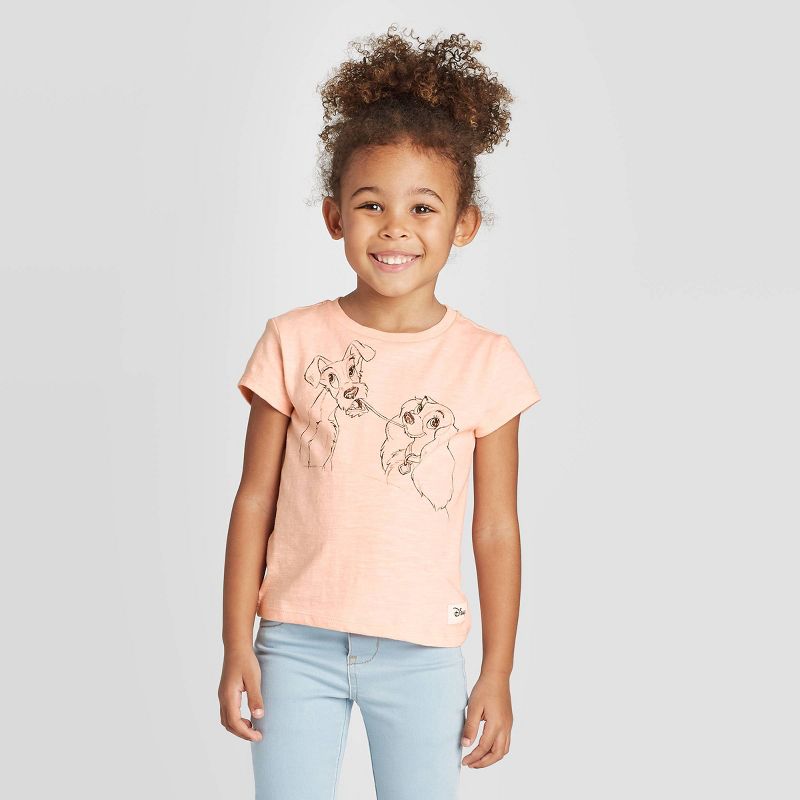 Toddler Girls' Lady And The Tramp Graphic T-Shirt - Blush Pink 2T