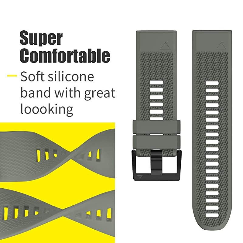 Compatible with Fenix 5 Band Easy Fit 22mm Width Soft Silicone Watch Strap Replacement for Fenix 5Fenix 5 PlusForerunner 935Approach S60Quatix 5 Dark Blue