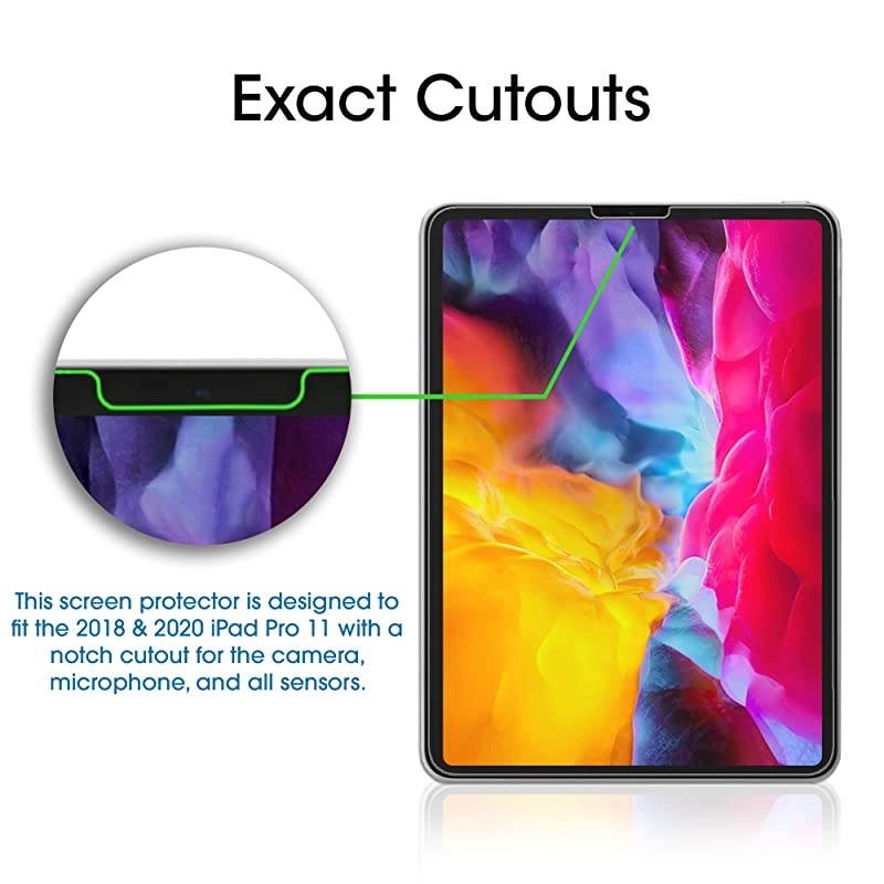 2 Pack Glass Screen Protector for iPad Air 4 109 iPad Pro 11 inch 11 Tempered Glass Screen Protector Ultra Sensitive Face ID Apple Pencil Compatible
