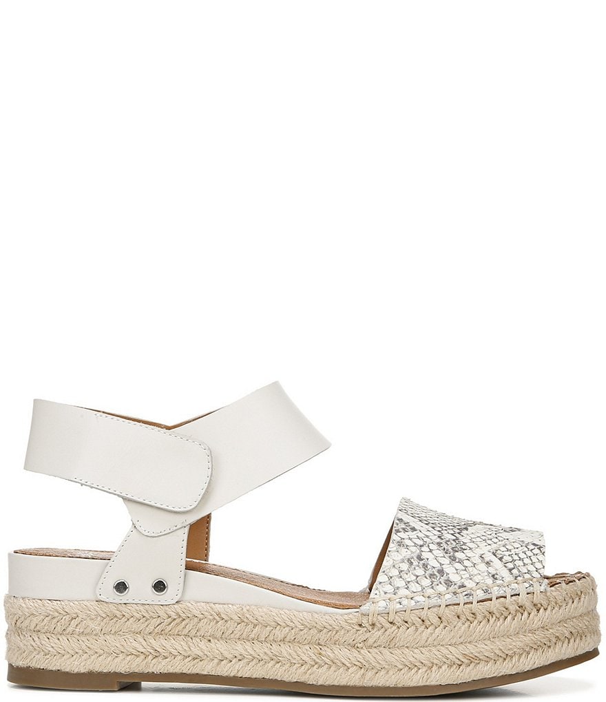 Sarto By Franco Sarto Oak Snake Embossed Leather Espadrille Sandals