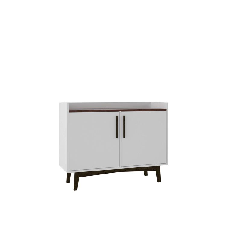 35.43" Brookdale Sideboard White/Nut Brown - Manhattan Comfort