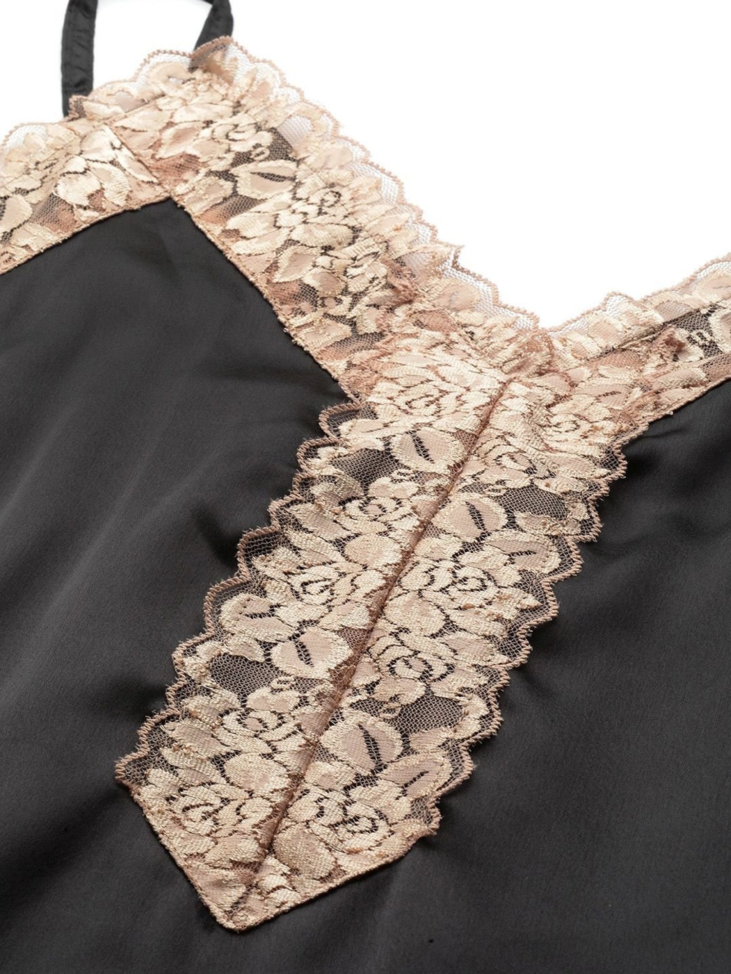 Ms.Lingies Black Lace Work Nighty