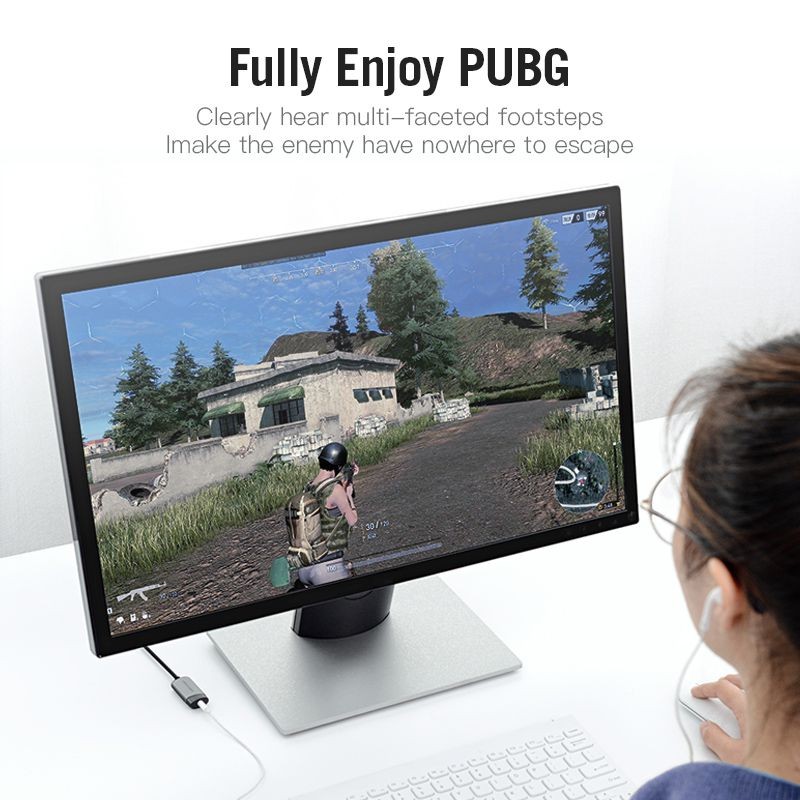 Vention USB Sound Card, External USB Audio Stereo Adapter with 3.5mm Aux for Headset, PC, Laptops, Desktops, PS4, Windows, Mac, and Linux