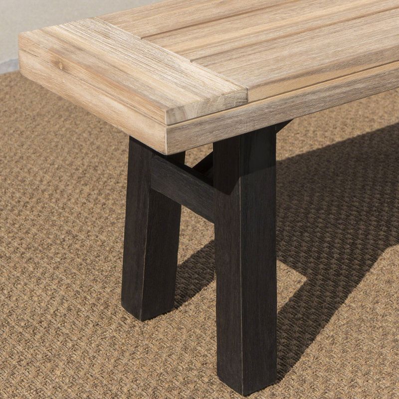 Horton 6pc Acacia Wood/Wicker Patio Dining Set - Brown/Cream - Christopher Knight Home