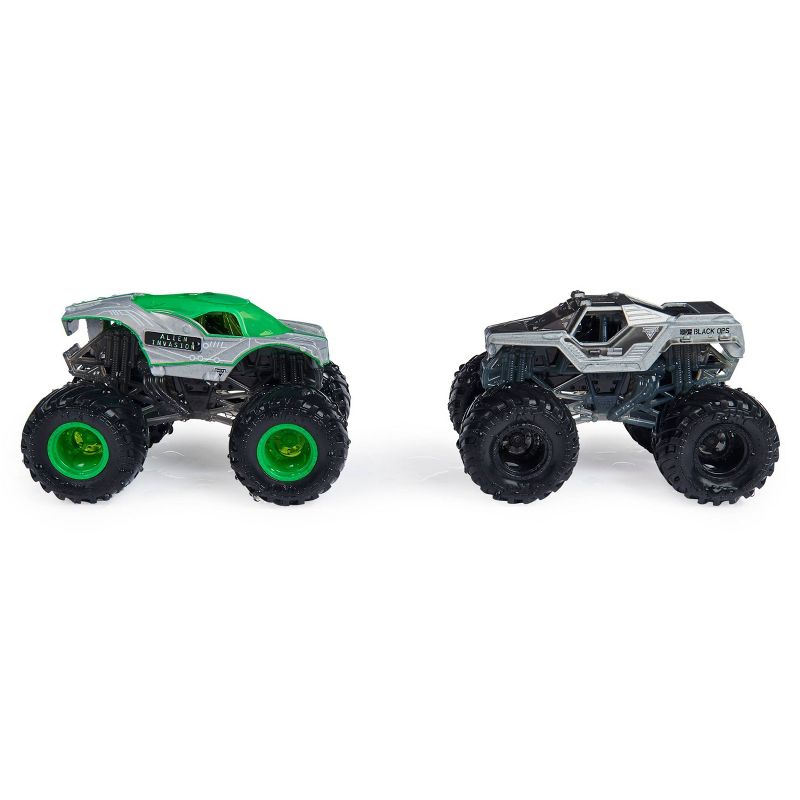 Monster Jam Official Alien Invasion vs. Soldier Fortune Black Ops Color-Changing Die-Cast Monster Trucks - 1:64 Scale