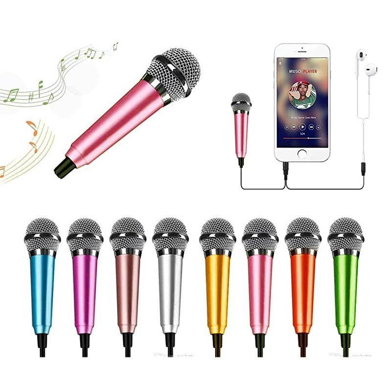 Portable Vocal Microphone for Mobile Phone, Computer, Tablet, Recording Chat and Singing(Pink)