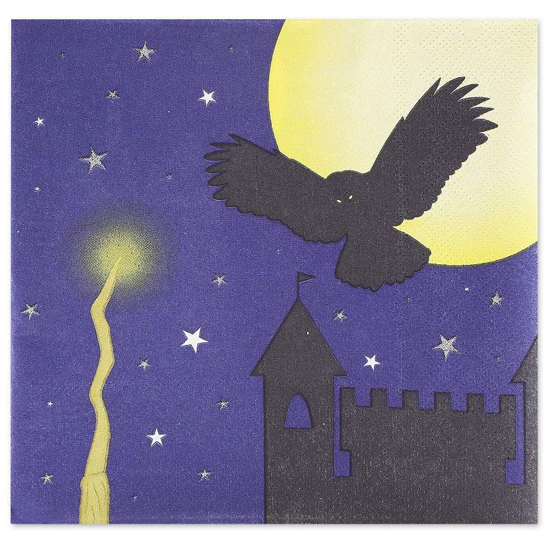 Blue Panda 144 Piece Halloween Disposable Party Dinnerware Pack Serves 24 - Plates, Napkins, Cups & Cutlery