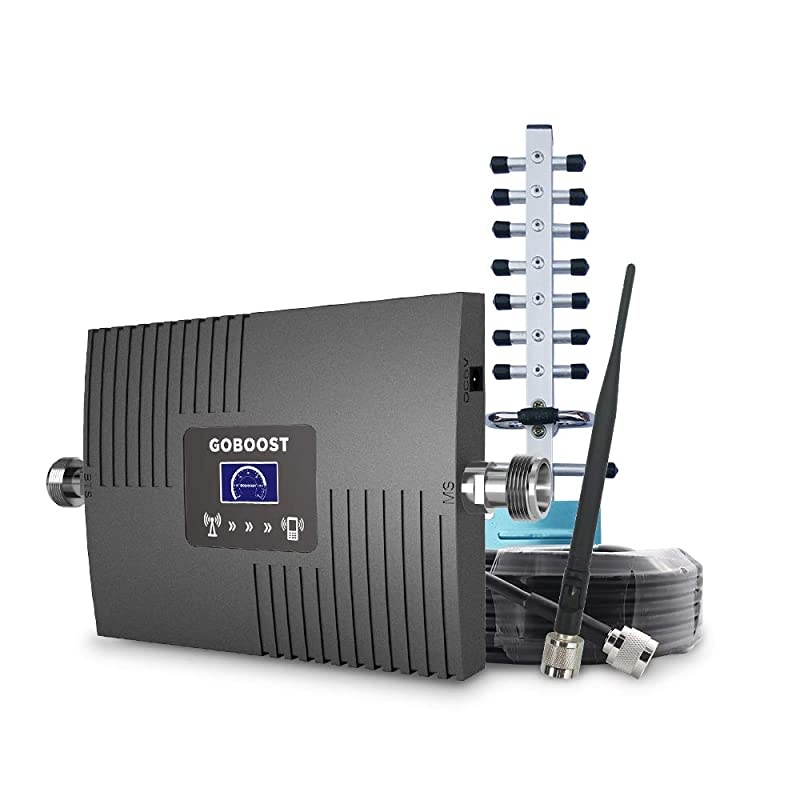 4G LTE Cell Phone Signal Booster AWS 1700/2100MHz Band 4 Cellular Signal Amplifier Repeater Verizon AT&T Yagi Kit for Home Office Village | FCC Approved
