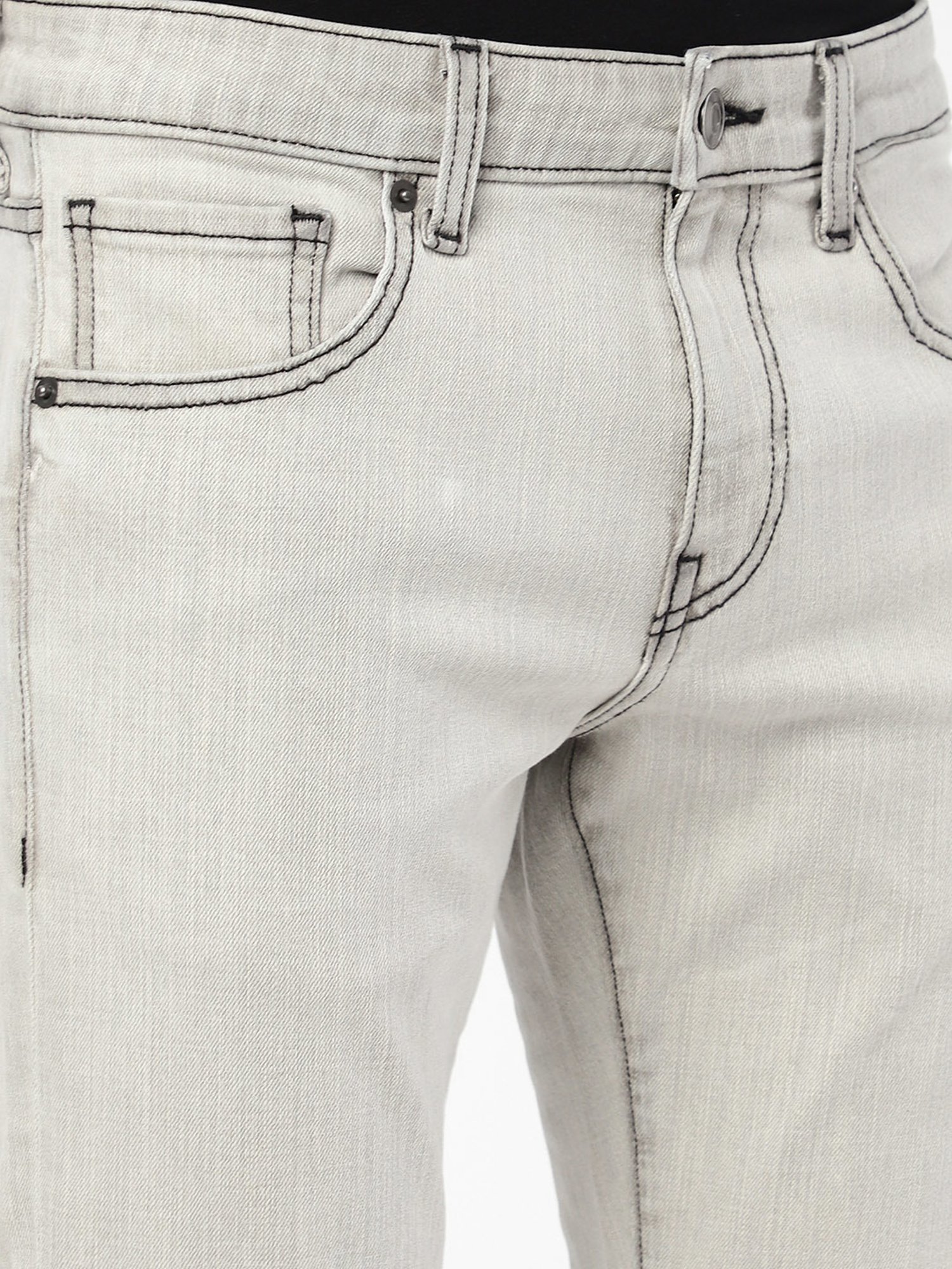 Passion Grey Slim Fit Heavily Washed Jeans