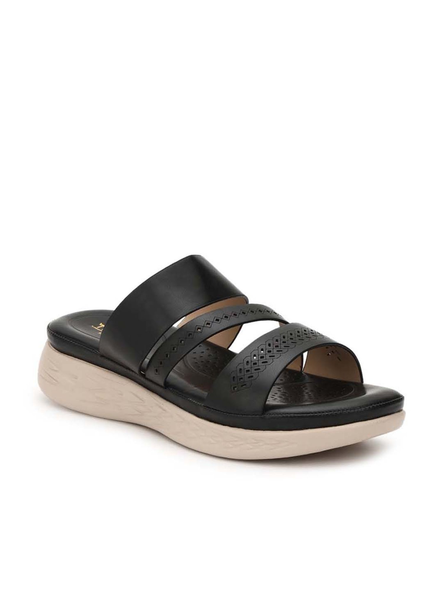 Truffle Collection Women's Black Casual Wedges
