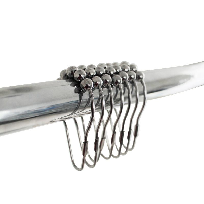 Olivia Microfiber Fabric Liner & Hooks Set Silver - Splash