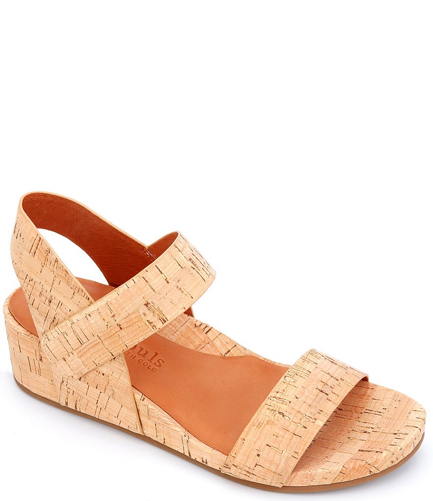 Gentle Souls Gisele Two Band Cork Wedge Sandals