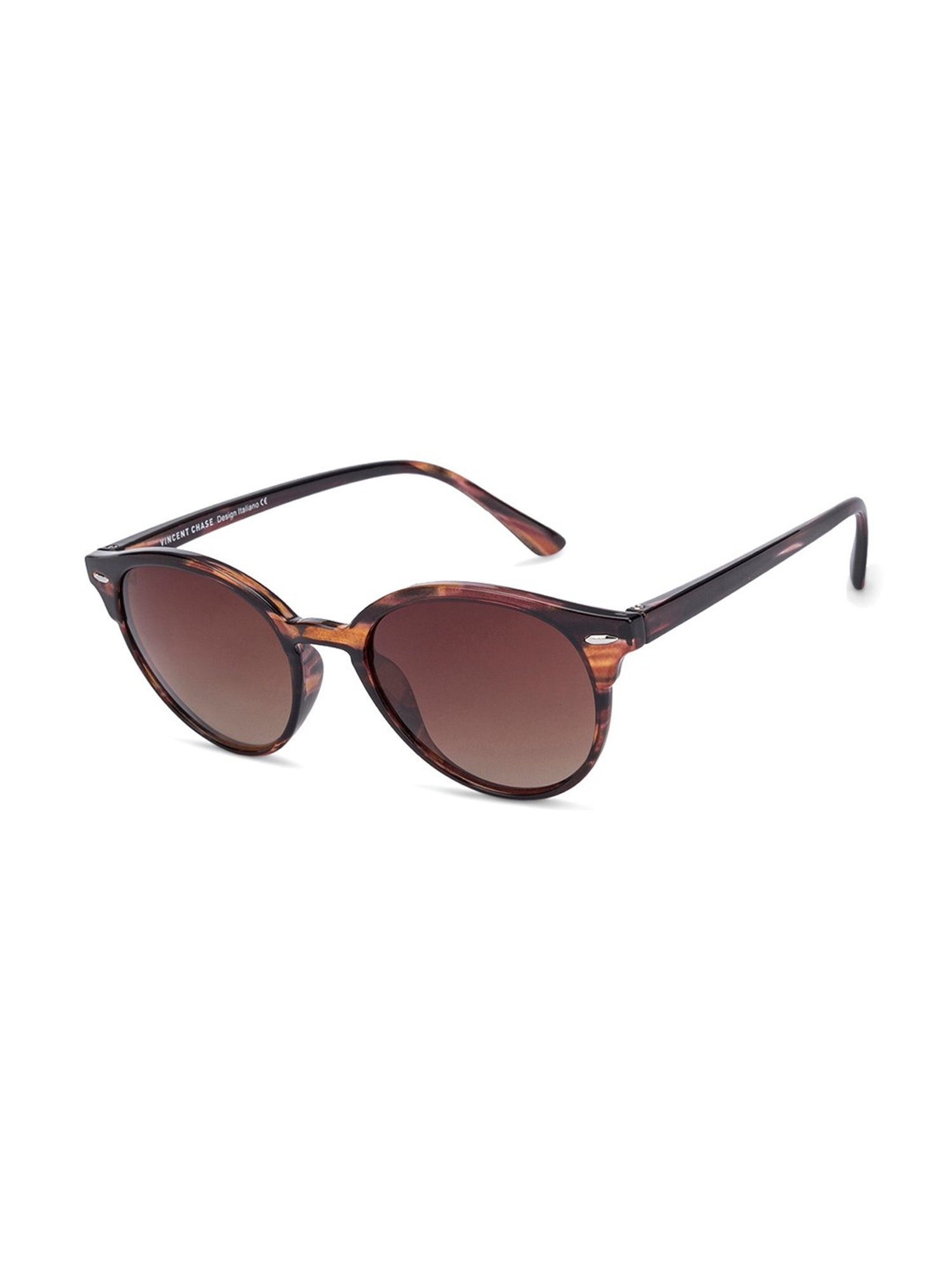 Vincent Chase Brown Round Sunglasses