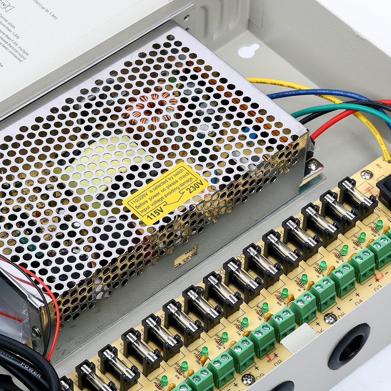 Ares Vision CCTV/LED 12v DC Power Supply Box 18 port Channel