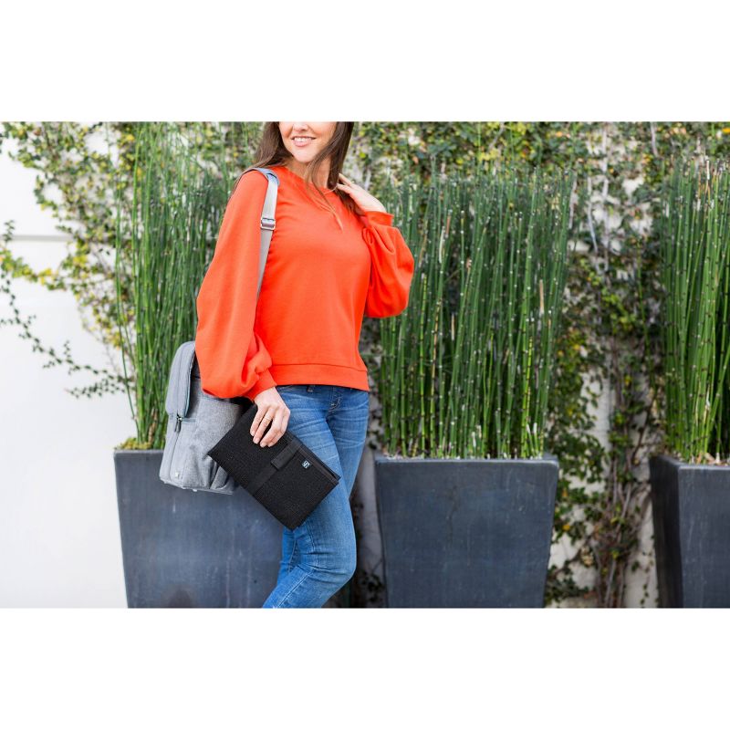 J.L. Childress Full Body Changing Pad Black Crosshatch