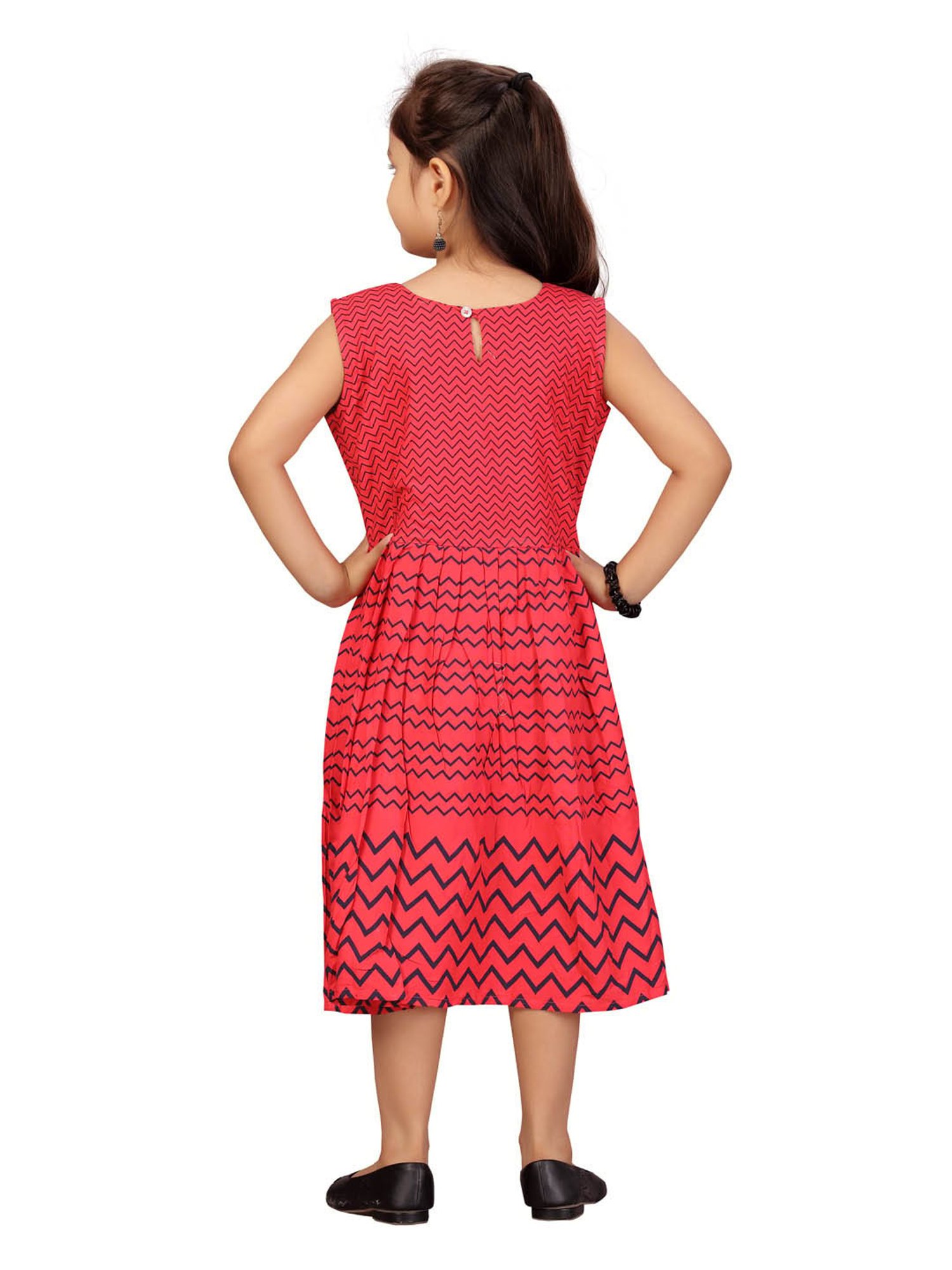 Aarika Kids Red Striped Dress