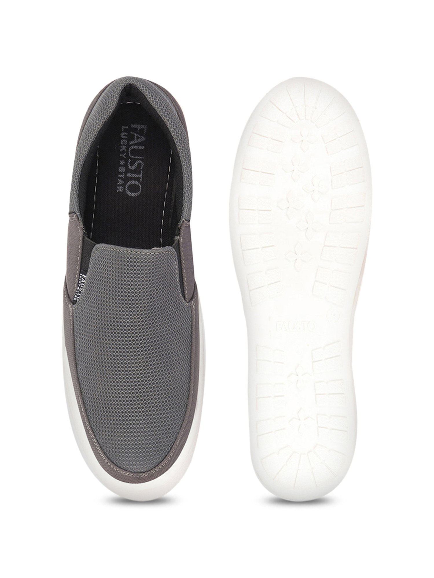 Fausto Men's Grey Casual Loafers