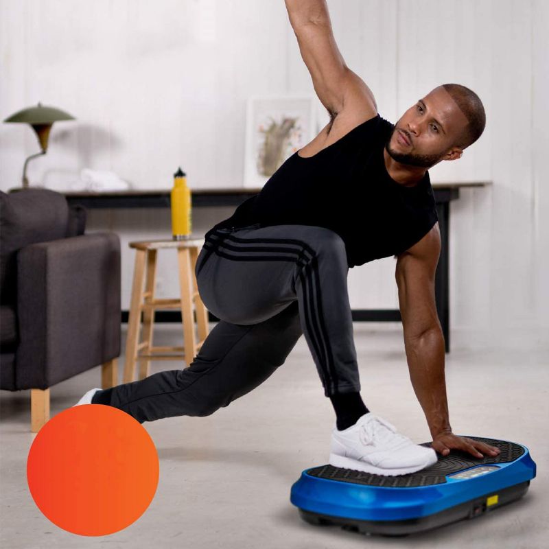 LifePro LP-WVRM-BLU Mini Portable Home Body Weight Training Fitness Exercise Workout Waver Vibration Plate Platform Equipment Machine Set, Blue